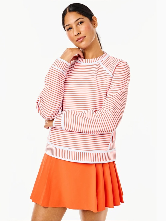 Addison Bay Tops - Addison Bay Bainbridge Crewneck in Papaya